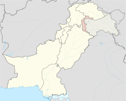 Vị trí Azad Jammu và Kashmir (AJK) màu hồng do Pakistan kiểm soát