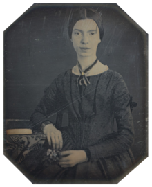 Photograph of Emily Dickinson, seated, at the age of 16