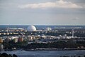 Blick auf die Globen vom rund fünf Kilometer entfernten Kaknästurm