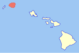 Öns läge inom ögruppen Hawaii