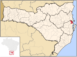 Localização de Tijucas em Santa Catarina