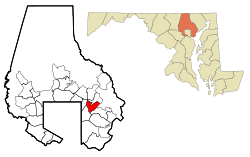 Location of Rossville, Maryland