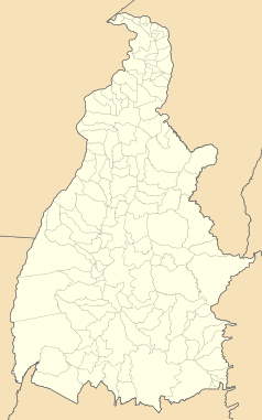 Mapa konturowa Tocantins, u góry znajduje się punkt z opisem „Muricilândia”