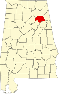 Locatie van Etowah County in Alabama