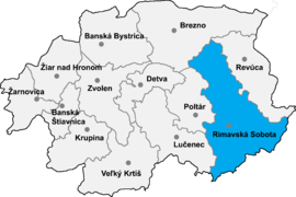 Poloha okresu Rimavská Sobota v Banskobystrickom kraji (klikacia mapa)