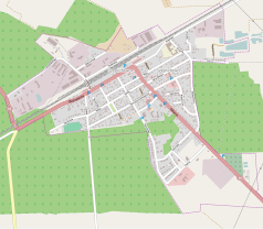 Mapa konturowa Szepietowa, blisko centrum u góry znajduje się punkt z opisem „Szepietowo”