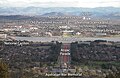 Vista del Parlament e autres edificis importants de Canberra.