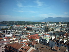 Blick auf den heutigen Stadtteil Eaux-Vives