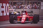 Jean Alesi au volant de la Ferrari 642 au Grand Prix des États-Unis 1991.