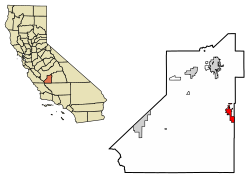 Location within California and Kings County