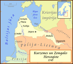 Location of Kurzemes un Zemgales hercogistes