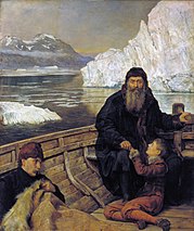 Henry Hudson, sein Sohn und Crewmitglieder nach ihrer Aussetzung durch die Meuterer. Gemälde von John Collier