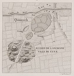 Old map of Cusae from Description de l'Égypte