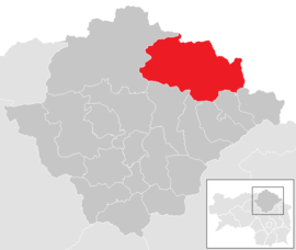 Poloha obce Neuberg an der Mürz v okrese Bruck-Mürzzuschlag (klikacia mapa)