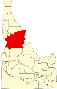 Locatie van Idaho County in Idaho