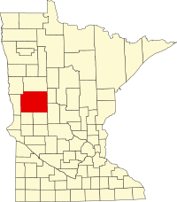 Map of Minnesota highlighting Otter Tail County