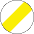 Signaltafel „Weiß mit gelbem Strich“ der Gefangenentransportlinie