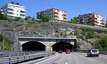 Fredhällstunneln, södra tunnelmyningen, 2008.