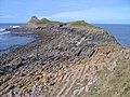 View of Worm's Head off Rhossili from about halfway along it