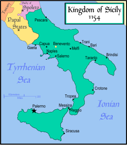 Location of Sicilijos karalystė
