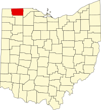 Map of Ohajo highlighting Fulton County