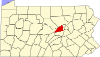 Map of Pensilvanija highlighting Union County