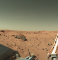 Image 124Viking 1, the first of two spacecraft sent to Mars, takes this picture of the landing site in Chryse Planitia (1978) (from 1970s)