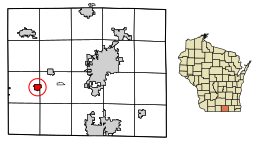 Location of Orfordville in Rock County, Wisconsin.