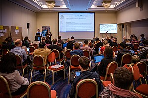 photograph of 29 March Affiliate-Selected Board Seats meeting at Wikimedia Summit 2019