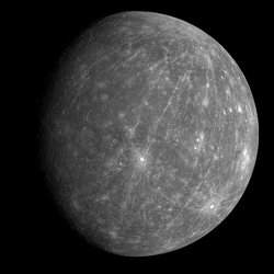 Merkurius MESSENGER -luotaimen kuvaamana