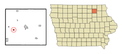 Location of Ionia, Iowa