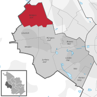 Lage des Stadtteils Widdersdorf im Stadtbezirk Lindenthal