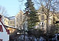 Schloßbergschule, Turnhalle, Nebengebäude, Treppenaufgang und Stützmauer