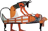 Anubis over mumien til Sennedjem, byggmester i Teben i Det nye rike i Egypt under det 19. egyptiske dynasti