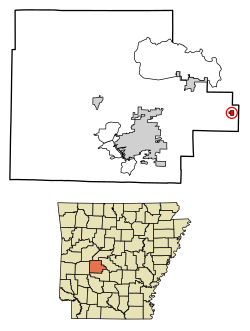 Location of Lonsdale in Garland County, Arkansas.