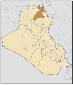 Poloha guvernorátu Arbíl v Iraku (klikacia mapa)