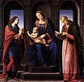 Lorenzo di Credi: Madonna met kind met de heiligen Nicolaas en Julianus