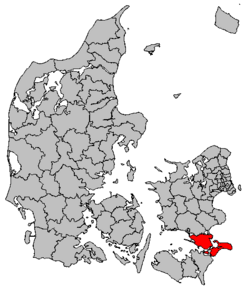 Kart over Vordingborg kommune