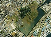 宮内庁新浜鴨場周辺の空中写真。1989年（昭和64年）。