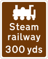 Steam railway tourist attraction 300 m (330 yd) ahead