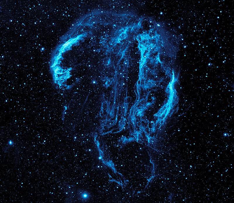 Ultraviolet photo of the Cygnus Loop Nebula. Show another