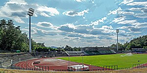 Waldstadion in Homburg, Ansicht von Osten