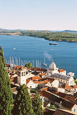 Anvista aeria d'a seu de Sant Chaime en Šibenik