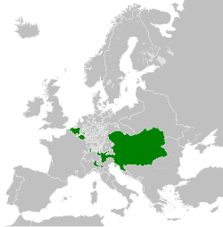 哈布斯堡君主国于1789年的疆域。