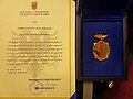 Honor of Nation Order given to Sadik Kaceli by Albanian former President, Bujar Nishani.