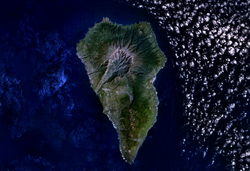 Nasa-Satellietbeeld van La Palma