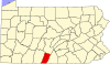 State map highlighting Fulton County