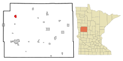 Location of Pelican Rapids within Otter Tail County, Minnesota