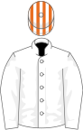 White, orange and white striped cap