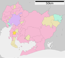 Location of Agui in Aichi Prefecture